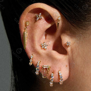 Gemnel Fashion - <span class=keywords><strong>Aretes</strong></span> <span class=keywords><strong>de</strong></span> <span class=keywords><strong>Plata</strong></span> <span class=keywords><strong>de</strong></span> Ley 925 con Cadena para Mujer - Product Image 3