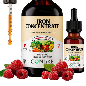Private Label Iron Liquid Drops 18mg <strong>Vitamin</strong> C Folic Acid <strong>Vitamin</strong> B12 for <strong>Immunity</strong> <strong>System</strong> Raspberry Flavored <strong>Vitamins</strong> Adults - Product Image 1