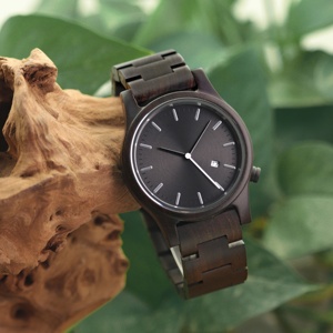 Brown <strong>Men</strong> Life Waterproof <strong>Watch</strong> Hot Sale Luxury Brand OEM Auto Date <strong>Wooden</strong> <strong>Watches</strong> - Product Image 4