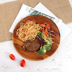 Özel lüks mutfak kırılmaz yemek yemek aperatif hizmet yemekleri yuvarlak doğal ahşap servis örtüsü - Product Image 6