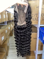 Perruque Lace Frontale en Cheveux Humains Vierges Indiens Bruts Non Traités, Cuticules Alignées, Ondulation Profonde Lâche, pour Femmes