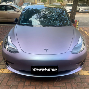 WRAPMASTER 1.52*17m Vinilo PVC Autoadhesivo Sin Burbujas, Autoregenerable, con Cambio de Color, Protección UV, Superbrillante, Metálico, Gris Púrpura - Product Image 5