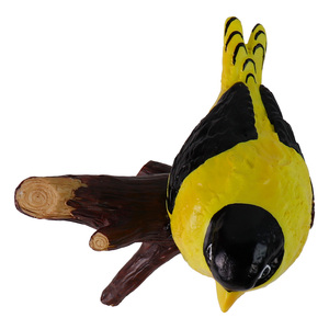 Estatua de pájaro <span class=keywords><strong>amarillo</strong></span> realista en Rama-Decoración de jardín al aire libre de resina, Patio resistente a la intemperie y adorno de césped - Product Image 4
