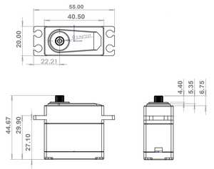 Servomoteur numérique étanche GDW RS4016, couple élevé 35-45 kg.cm, engrenage métallique en acier 80g pour voiture RC et bras robotique - Product Image 3
