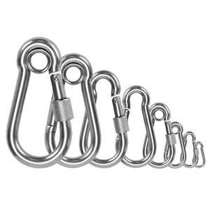 Logo personalizado Mosquetón ovalado de acero inoxidable DIN5299 <span class=keywords><strong>Clip</strong></span> de senderismo Mosquetón de escalada Gancho de resorte - Product Image 2