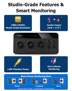 อินเทอร์เฟซเ<span class=keywords><strong>ส</strong></span>ียง BlueCaster Two USB 192kHz <span class=keywords><strong>ส</strong></span>ำหรับบันทึกเ<span class=keywords><strong>ส</strong></span>ียงในสตู<span class=keywords><strong>ด</strong></span>ิโอ พร้อมพลังแฟนทอม 48V ไดรเวอร์ ASIO <span class=keywords><strong>ส</strong></span>ำหรับกีตาร์ <span class=keywords><strong>พอ</strong></span><span class=keywords><strong>ด</strong></span><span class=keywords><strong>แค</strong></span><span class=keywords><strong>ส</strong></span><span class=keywords><strong>ต์</strong></span> DAW <span class=keywords><strong>ส</strong></span>ตรีมมิ่ง และการทำ<span class=keywords><strong>พอ</strong></span><span class=keywords><strong>ด</strong></span><span class=keywords><strong>แค</strong></span><span class=keywords><strong>ส</strong></span><span class=keywords><strong>ต์</strong></span> - Product Image 4