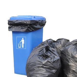 Bolsas de basura con refuerzo lateral Impresión en huecograbado Espécimen de riesgo biológico impermeable negro ecológico de 40 galones - Product Image 1