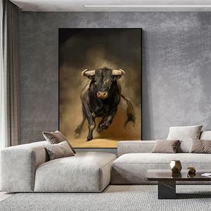 Peinture à l'huile abstraite 3D texturée sur toile, personnalisée et faite à la main, représentant des animaux réalistes, pour la décoration intérieure de la maison, vente en gros - Product Image 2