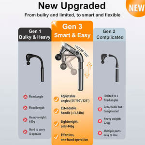 Tragbare Muskelmassagepistole mit 4 Aufsätzen, Elektrischer Faszien-<span class=keywords><strong>Vibrator</strong></span> mit Verlängertem Griff, Handgehaltene Tiefengewebe-Massagepistole - Product Image 4