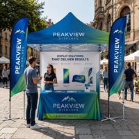 Tente publicitaire portable avec cadre en aluminium personnalisé, robuste, pliable, avec logo imprimé, pour les salons professionnels