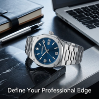 Montre de luxe pour homme, personnalisable avec logo, bracelet en acier inoxydable, affichage de la date, fabrication OEM