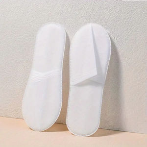 Logo personnalisable <span class=keywords><strong>jetable</strong></span> blanc PP non tissé velours Spa voyage pantoufles recyclables doux sécurité hôtel maison d'hôtes chez l'habitant - Product Image 6