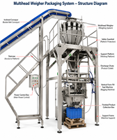 Machine d'emballage/conditionnement entièrement automatique à haute productivité certifiée CE pour aliments, riz, cacahuètes, grains de café, avec écran tactile en papier