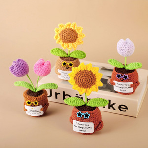 Adornos de Flores Suculentas Hechos a Mano con Ganchillo, Decoraciones Creativas para Escritorio, Hechos en China, para Uso en Interiores, Regalo Encantador - Product Image 6