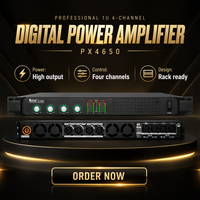 Amplificateur de puissance audio numérique de classe D à 4 canaux Nuoxun PX4650 haute efficacité 600 watts avec audio haute résolution