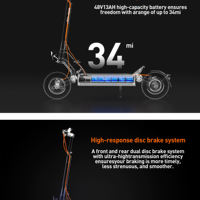 Trottinette électrique tout-terrain 48V à double motorisation de 10 pouces, trottinette électrique pliable haute puissance longue portée pour adultes, mobilité numérique intelligente