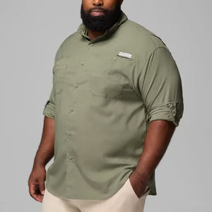 Chemise de pêche hawaïenne pour homme en polyester anti-transpiration avec poches, protection UPF 50 et SPF 50, motif camouflage, boutonnée - Product Image 1