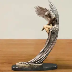 los ángeles resina estatua Suppliers-Figura de resina con personaje personalizado para jardín, estatua de ángeles con mariposas, regalo, 2021