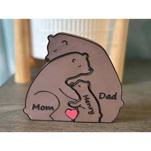 Figura Familiare Orso 3D Personalizzata Regalo - Product Image 1