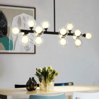 Lustre moderne nordique en fer JYLIGHTING, lampe à suspension LED avec boule de verre blanche pour chambre à coucher, cuisine
