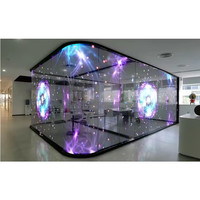 P6 P8 P10 intérieur verre Transparent Flexible Film panneau d'affichage LED bande affichage vidéo publicité mur pour centre commercial magasin