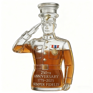 Bouteille d'alcool en verre militaire anniversaire de forme unique 320ml conception étanche pour les cadeaux de luxe - Product Image 4