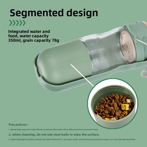 <span class=keywords><strong>Bottiglia</strong></span> d'Acqua Portatile per Animali Domestici con Ciotola Pieghevole e Scomparto per Cibo - Product Image 4