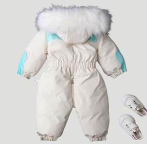 Unisex Winter Outfit <b>for</b> Newborn Infants <b>Toddlers</b> Cute Bear Ear Hooded Romper With Thick Warm Flannel Zipper <b>Snowsuit</b> Boy Girl - Product Image 5