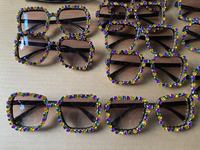 Lunettes de soleil faites à la main avec perles de Mardi Gras et strass, lunettes de soleil Mardi Gras, bijoux de mode pour femmes, cadeaux Mardi Gras