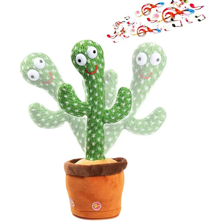 120 Songs English Songs Usb Rechargeable Charging Talking Singing Dancing Cactus Plush Toys Cactus Dancer