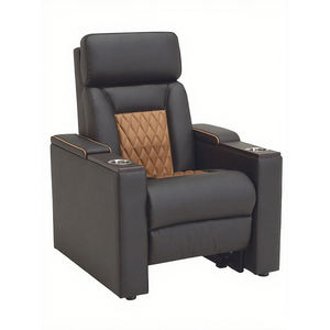 럭셔리 모던 확장 가능한 리클라이닝 마사지 홈 시어터 가죽 시네마 좌석 라운지 소파 두 컵 홀더 - Product Image 2