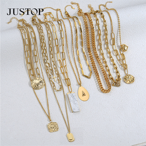 Collares de Moda con Colgantes de Acero Inoxidable, Resistentes al Agua, con Baño de Oro y Plata, Unisex, OEM/Venta al Por Mayor, Personalizables - Product Image 1