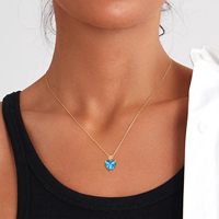 Collier personnalisé en or 14 carats avec topaze bleue en forme de cœur de 3 carats, pierre de naissance de décembre, pendentif pour femme, anniversaire, Saint-Valentin, amour
