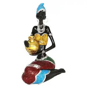 Afrika heykelleri figürler reçine siyah afrika Lady heykelleri heykel
