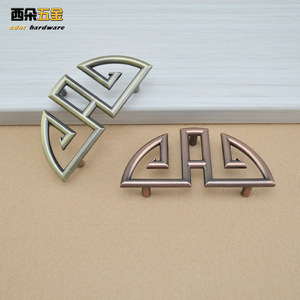 Xiduo Hardware Zinc Alloy Chinese Style Cabinet Door Handles Geometric Design <b>Antique</b> Bronze Finish Durable Furniture Hardware - Product Image 2