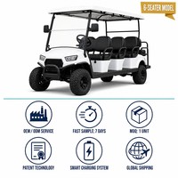 Voiturette de golf électrique 6 places en gros, directement de l'usine, couleurs personnalisées OEM, trois rangées de sièges passagers, moteur 60V 4KW
