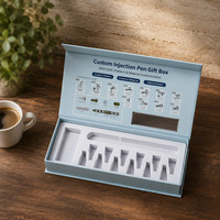Boîte rigide personnalisée avec insert en EVA découpé et impression intérieure, compatible OEM/ODM, pour l'emballage de stylos injecteurs.