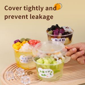 Gobelets en plastique ronds de qualité alimentaire PP avec couvercles pour desserts, gelée, pudding, yaourt, contenants alimentaires en plastique à paroi simple, logo personnalisé - Product Image 4