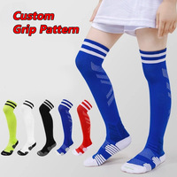 Chaussettes de sport unisexes professionnelles pour softball et baseball, hauteur genou, couleur unie personnalisée, en nylon absorbant la transpiration, en tissu éponge, pour football