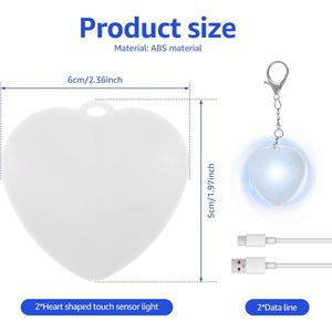 Touch <b>Switch</b> USB C Rechargeable Purse <b>Light</b> Keychain Backpack Floodlight Automatic <b>Sensor</b> 24pcs White LED ABS Plastic Handbag - Product Image 2