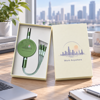 Kabel USB Multi Tip Promosi untuk Pembeli Hadiah Perusahaan dengan Kotak Hadiah Kerja Kota Warna Lembut Kabel Pengisi Daya USB