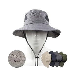 Mens Outdoor Beach Surf Bucket Hat Embroidery Logo Camo Climbing Fisherman Hat Jungle Safari Bucket Hats