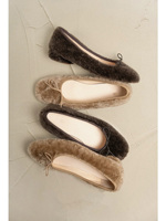 Bonnet à talons laine australienne français léger sans lacet automne été chaussures de ballet simples chaussures à fourrure pour femmes