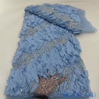 Tissu de broderie perlé soluble dans l'eau de dentelle de Polyester africain de luxe pour les décorations de vêtements de frontière Sexy fonctionne vêtements vêtements