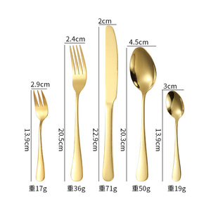 Stainless Steel Cutlery Set Gold 40-Piece Knife Fork Spoon <b>Dinnerware</b> Hotel Western Cuisine Steak Durable Wedding Use - Product Image 1