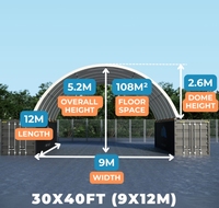 Tente arche moderne 30x40 pieds en conteneur maritime, installation rapide sans soudure, en acier et PVC, abri d'entrepôt extérieur industriel déplaçable