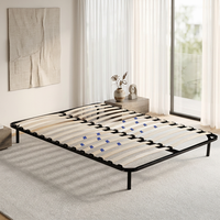 Sommier en fer forgé polyvalent avec lattes réglables, base de lit simple pour matelas à ressorts et en latex