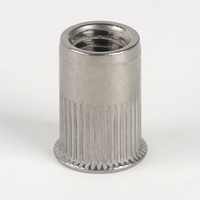 Insert fileté à tête fraisée moletée en acier inoxydable 304, à extrémité ouverte, M3-M12, pour boîtiers en tôle