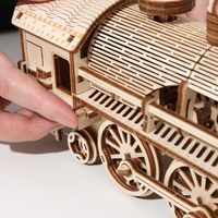 Assemblage adulte très difficile Puzzle 3D bricolage modèle de Train à vapeur en bois jouets de Train en bois mécanique dynamique