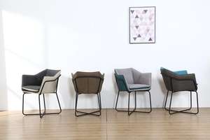 HOMEX Fauteuils nordiques pour salle à manger Salon Chaise de salle à manger Canapé moderne réglable en tissu nordique <span class=keywords><strong>scandinave</strong></span> de qualité supérieure - Product Image 2